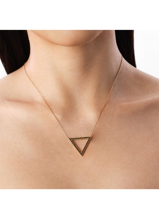 Detail View - Click To Enlarge - BIJOU DE M - Triangle 18K Gold Black Diamond Necklace