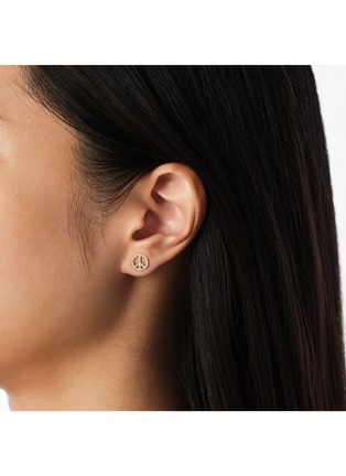 Detail View - Click To Enlarge - BIJOU DE M - Peace Symbol 18K Gold Diamond Single Stud Earring