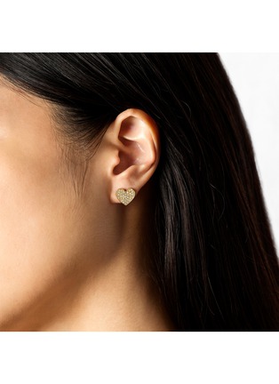 Detail View - Click To Enlarge - BIJOU DE M - Heart 18K Gold Diamond Single Stud Earring