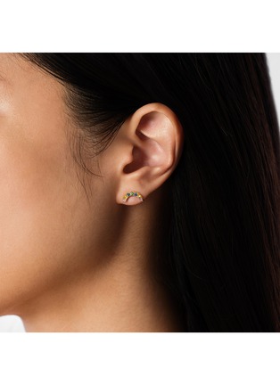 Detail View - Click To Enlarge - BIJOU DE M - Rainbow 18K Gold Sapphire Garnet Single Stud Earring