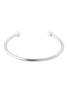 BIJOU DE M 2 Pearl 18K White Gold Plated Sterling Silver Freshwater Pearl Bangle — Size L