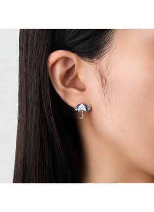 Detail View - Click To Enlarge - BIJOU DE M - Rainy Day 18K White Gold Sapphire Diamond Single Stud Earring