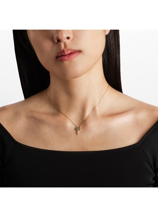 Detail View - Click To Enlarge - BIJOU DE M - Palm Tree 18K Gold Garnet Diamond Necklace