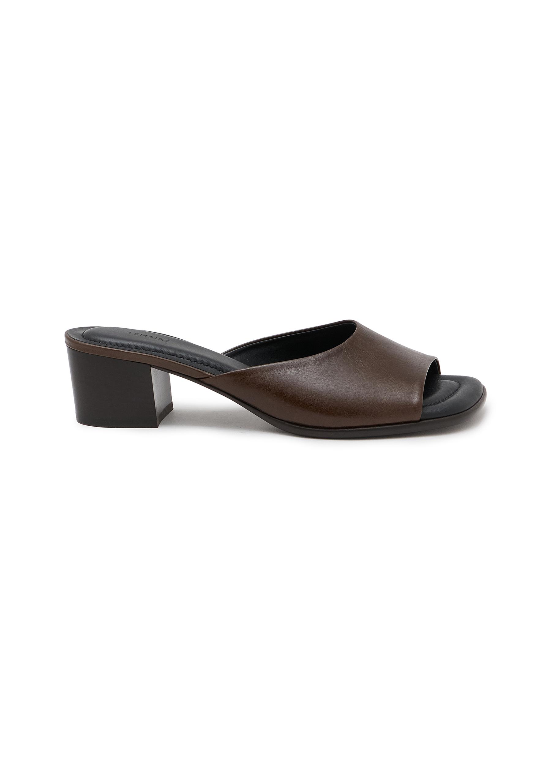 LEMAIRE | 55 Square Heeled Leather Mules | Women | Lane Crawford