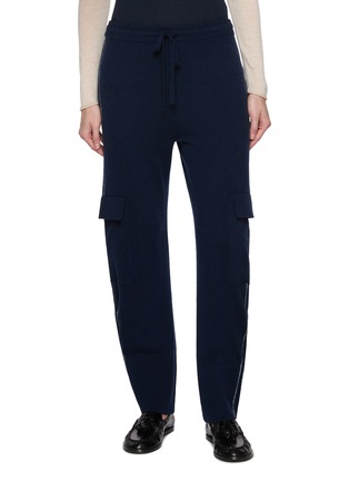 Main View - Click To Enlarge - CUDDLEUP - Cargo Pocket Knit Ankle Cashere Pants