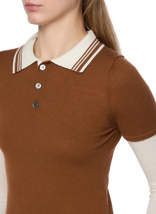  - CUDDLEUP - Layered Long Sleeve Polo Shirt