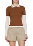 CUDDLEUP Layered Long Sleeve Polo Shirt