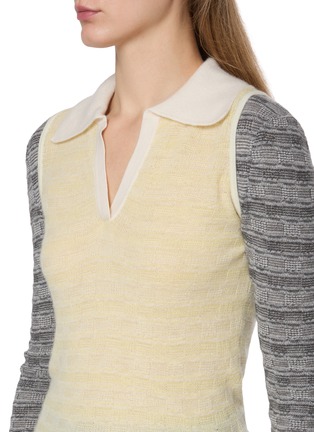  - CUDDLEUP - Layered Polo Cashere Knit Top