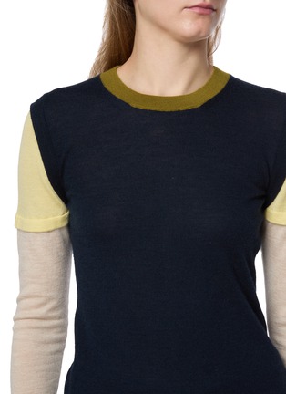  - CUDDLEUP - Layered Long Sleeve Cashere Knit T-Shirt