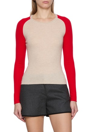 Main View - Click To Enlarge - CUDDLEUP - Raglan Sleeve Cashere Knit T-Shirt