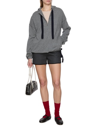 Figure View - Click To Enlarge - CUDDLEUP - Raglan Sleeve Cashere Knit T-Shirt