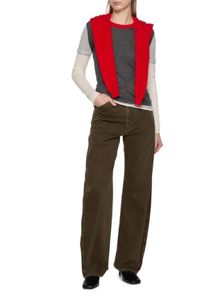 Figure View - Click To Enlarge - CUDDLEUP - Layered Long Sleeve Cashere Knit T-Shirt