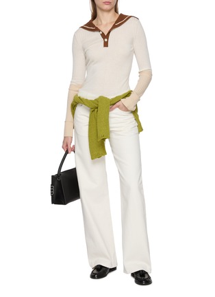 Figure View - Click To Enlarge - CUDDLEUP - Sailor Collar Knit Top