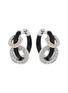 NIKOS KOULIS Oui 18K White Gold Diamond Enamel Earrings