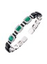 NIKOS KOULIS Oui 18K White Gold Diamond Emerald Enamel Bracelet