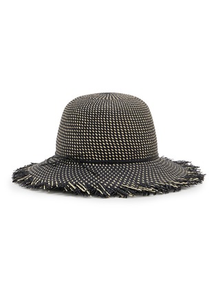 Figure View - Click To Enlarge - MAISON MICHEL - Candice Two Tone Woven Straw Cloche Hat