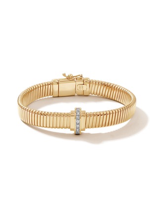 Main View - Click To Enlarge - STATE PROPERTY - Raisina 18K Gold Diamond Tubogas Bracelet — Size S