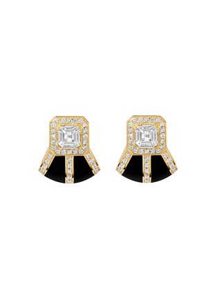Main View - Click To Enlarge - STATE PROPERTY - Tinné 18K Gold Asscher Precision-Cut Diamond Enamel Earrings
