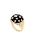 STATE PROPERTY Toadstool 18K Gold Diamond Enamel Jet Black Bombé Ring — US 7.5