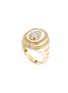STATE PROPERTY Baret 18K Rose Gold Diamond Enamel Signet Ring — US 6