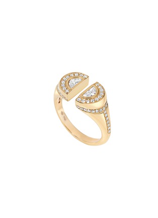 Main View - Click To Enlarge - STATE PROPERTY - Sophia 18K Gold Half-Moon Diamond Signet Ring — US 6