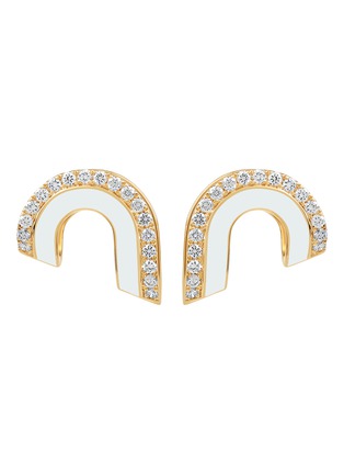 Main View - Click To Enlarge - STATE PROPERTY - Dias 18K Gold Diamond Enamel Earrings