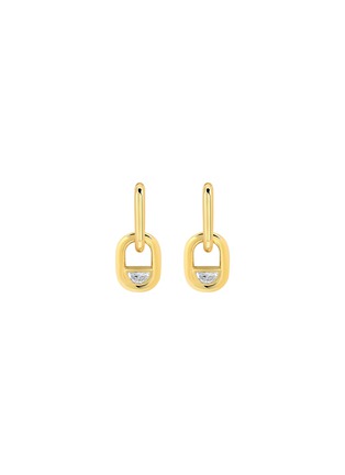 Main View - Click To Enlarge - STATE PROPERTY - Edessa 18K Gold Half-Moon Diamond Pendant Drop Earrings