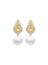 STATE PROPERTY Raisina 18K Gold Diamond Pearl Drop Earrings
