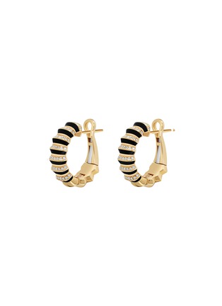 Main View - Click To Enlarge - STATE PROPERTY - Borsh 18K Gold Diamond Enamel Hoop Earrings