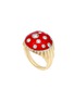 STATE PROPERTY Toadstool 18K Gold Diamond Enamel Red Bombé Ring — US 6.5