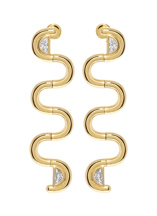 Main View - Click To Enlarge - STATE PROPERTY - Edessa 18K Gold Half-Moon Diamond Earrings