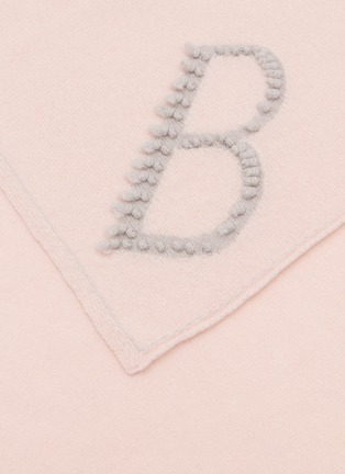 Detail View - Click To Enlarge - BARRIE - Logo Embroidered Cashmere Foulard