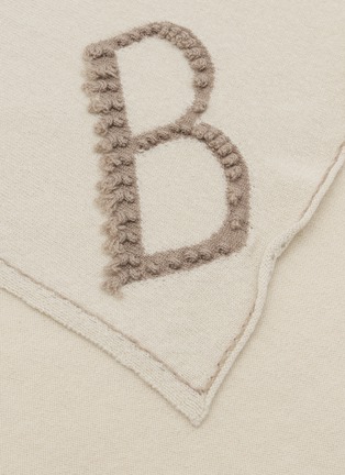 Detail View - Click To Enlarge - BARRIE - Logo Embroidered Cashmere Foulard