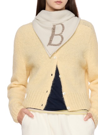 Figure View - Click To Enlarge - BARRIE - Logo Embroidered Cashmere Foulard