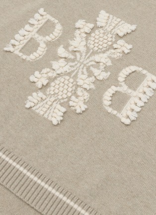 Detail View - Click To Enlarge - BARRIE - Logo Embroidered Cashmere Scarf
