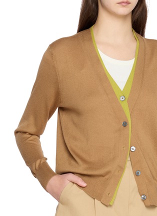 - DREYDEN - Double Layer Silk Cashmere Knit Cardigan