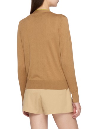 Back View - Click To Enlarge - DREYDEN - Double Layer Silk Cashmere Knit Cardigan