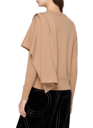 Back View - Click To Enlarge - DREYDEN - Scarf Wrap Wool Cashmere Knit Sweater