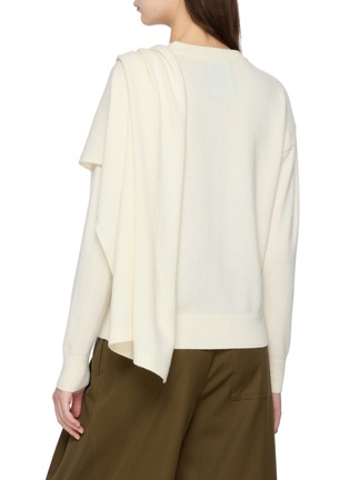 Back View - Click To Enlarge - DREYDEN - Scarf Wrap Wool Cashmere Knit Sweater
