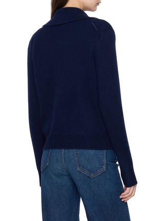 Back View - Click To Enlarge - DREYDEN - Collared Button Down Cashmere Knit Cardigan