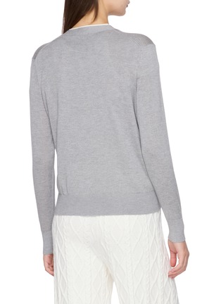 Back View - Click To Enlarge - DREYDEN - Double Layer Silk Cashmere Knit Cardigan