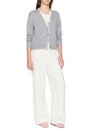 Figure View - Click To Enlarge - DREYDEN - Double Layer Silk Cashmere Knit Cardigan