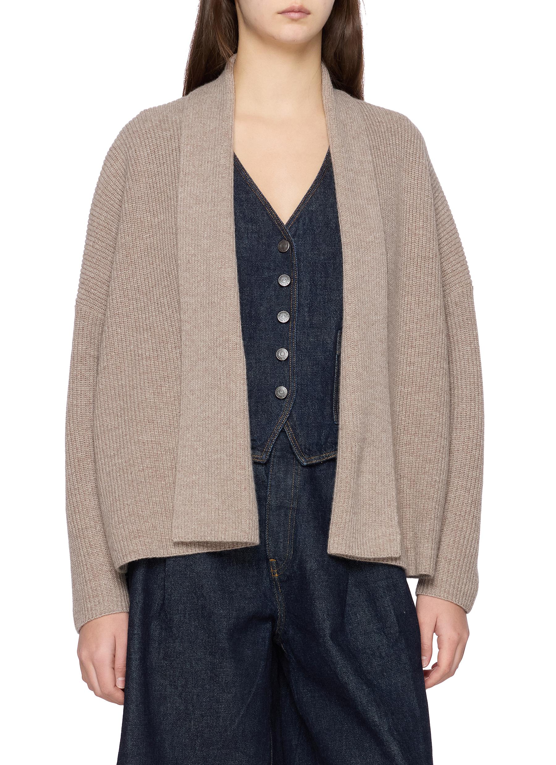 DREYDEN | Turn Collar Wool Cashmere Knit Cardigan | Women | Lane