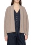 DREYDEN Turn Collar Wool Cashmere Knit Cardigan