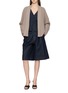 Figure View - Click To Enlarge - DREYDEN - Turn Collar Wool Cashmere Knit Cardigan