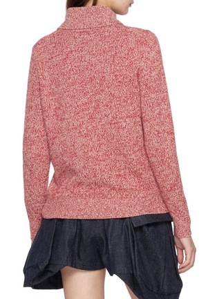 Back View - Click To Enlarge - DREYDEN - Collared Mélange Wool Cashmere Knit Sweater