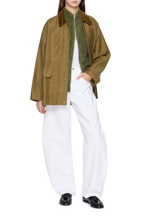 Figure View - Click To Enlarge - DREYDEN - Two Way Zip Up Cashmere Knit Cardigan