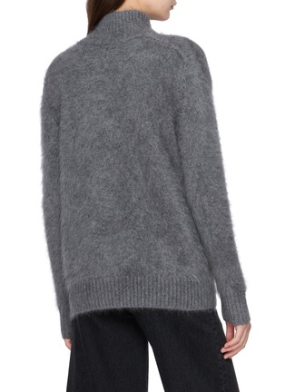 Back View - Click To Enlarge - DREYDEN - Two Way Zip Up Cashmere Knit Cardigan