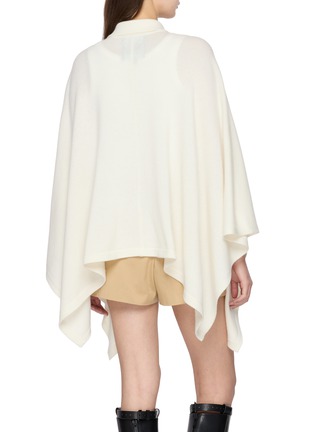 Back View - Click To Enlarge - DREYDEN - Polo Neck Wool Cashmere Knit Poncho