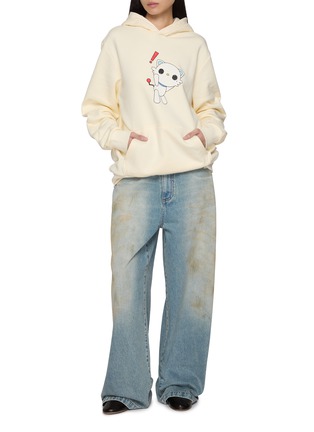 Figure View - Click To Enlarge - GOODBAI - Robot Cat Graphic Oversized Hoodie